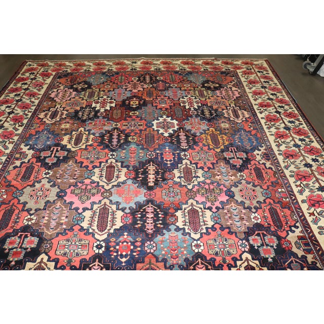 Antique Zabihi Collection Large Persian Bakhtiari Rug - 11'9" x 16'5" For Sale In New York - Image 6 of 11