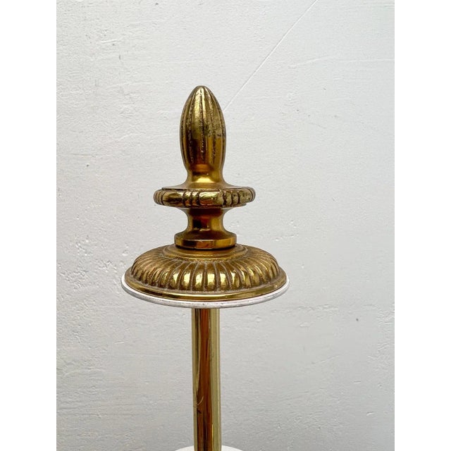 Empire Style Brass and Green Column Table Lamp, 1960s For Sale - Image 10 of 12