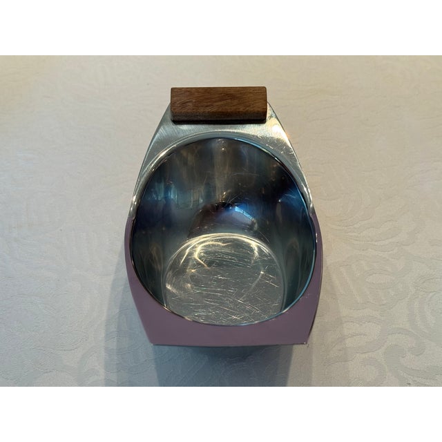 1960s Scandinavian Modernist Stainless Steel & Teak "Crescent" Server by Arthur Salm For Sale In Los Angeles - Image 6 of 12