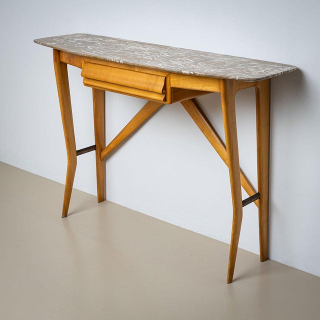 1950s Wall Console with Marble Top, Italy For Sale - Image 12 of 12