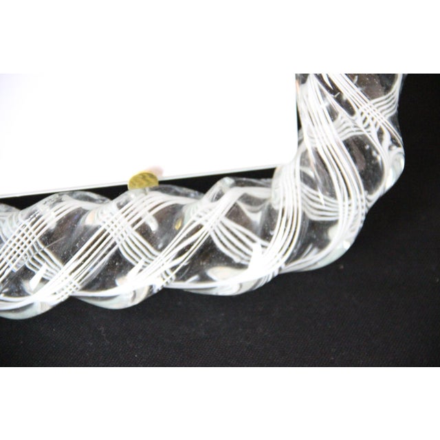 Paolo Venini Large White Filigree Murano Glass Photo Frame from Venini, 1950s For Sale - Image 4 of 14
