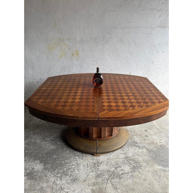 Art Deco dining table by De Coene with geometric veneer pattern This exceptional Art Deco dining table comes from the...