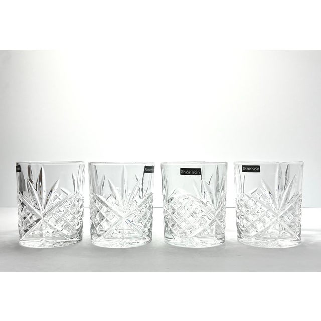 Godinger “Dublin” 4 Crystal Old Fashioned Tumbler Glasses 3 7/8” 8oz New w/Box Excellent condition. No chips, cracks, or...