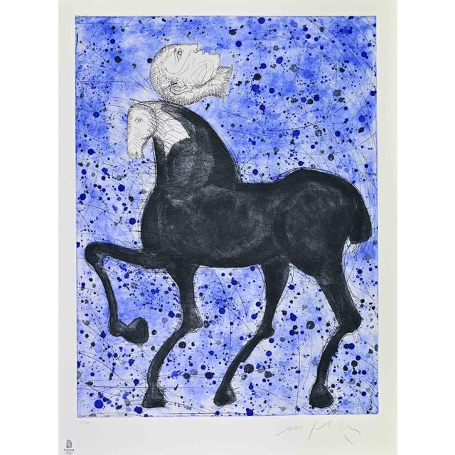 Etching realized by Mimmo Paladino in occasion of the Olympic Games in Beijing, China, in 2008. Hand signed and numbered....