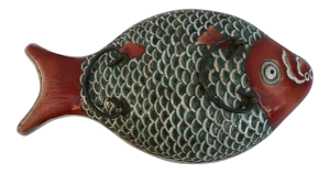 Chinese Colorful Fish Porcelain Serving Dish