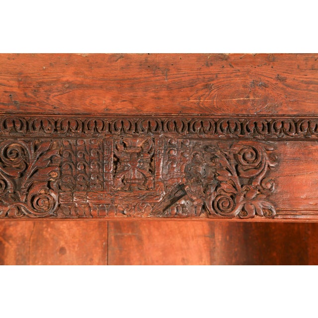 Indian Teak Doorframe Now Bookcase, 19th Century With Later Elements For Sale - Image 15 of 17