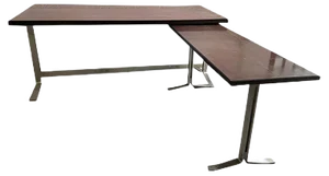 Mid-Century Italian Chromed Metal and Veneer Top Desk by Gianni Moscatelli for Formanova, 1960s