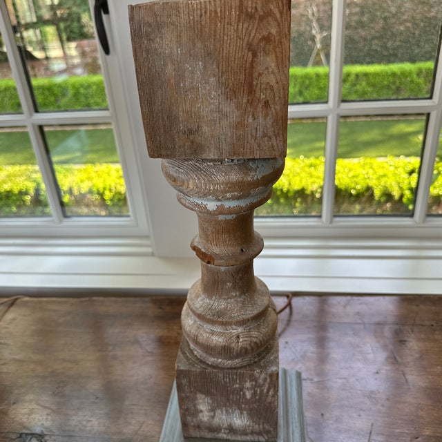 Shaby Chic Faux Finished Wood Baluster Lamps - a Pair For Sale - Image 4 of 8