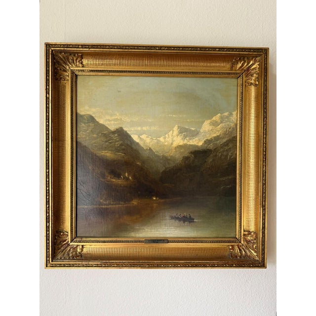 James Poole, Pair of Mountain Lake Landscapes, 1800s, Oil on Canvas, Framed For Sale - Image 4 of 11