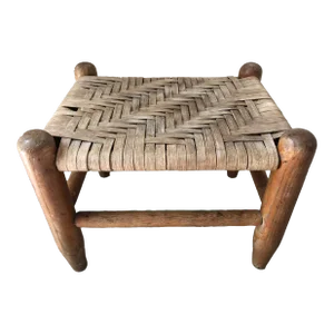 Vintage Woven Oak Stool