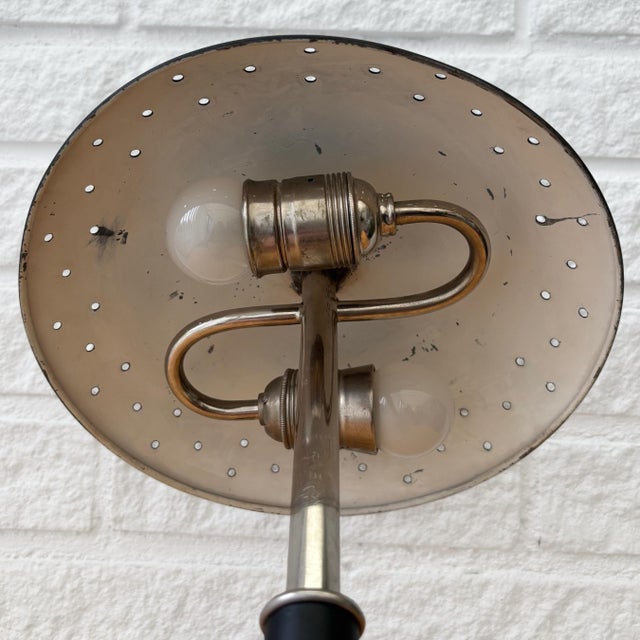 Vintage Scandinavian Table Lamp in Chrome and Steel, Sweden, 1940s For Sale - Image 9 of 13