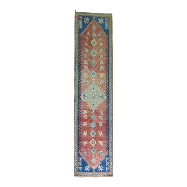 Vintage Zabihi Collection Turkish Geometric Anatolian Runner - 2'5" x 11' For Sale