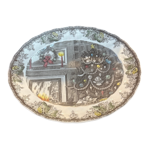 1990s Johnson Brothers Friendly Village Christmas Platter