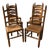 Vintage Wooden Ladder-Back Dining Chairs with Woven Seats, 1940s, Set of 6 For Sale