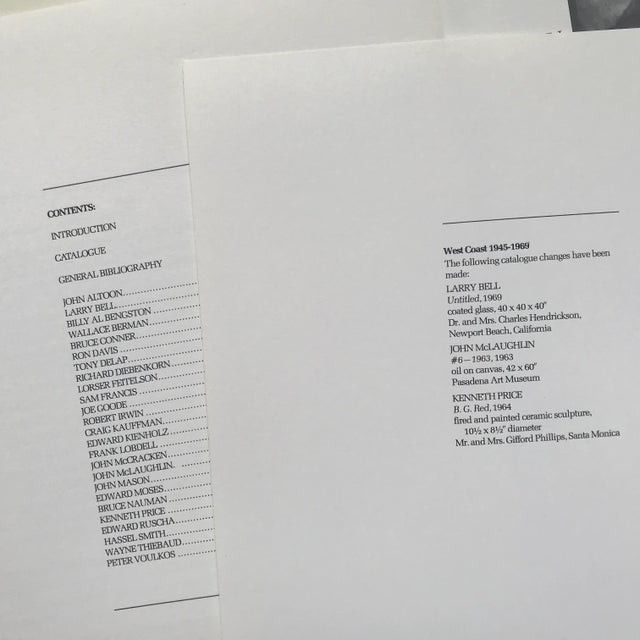 West Coast: 1945 - 1969 ~ Vintage Pasadena Museum of Art Exhibition Catalog Book For Sale In Los Angeles - Image 6 of 13