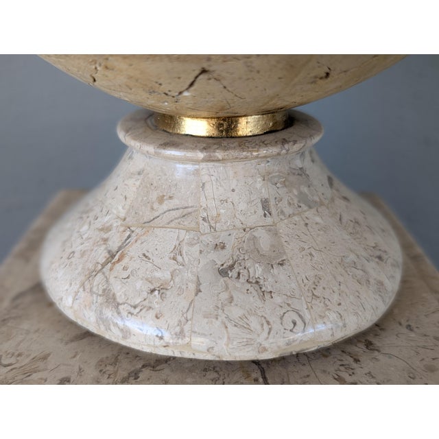 Sand Vintage Maitland-Smith-Styled Tessellated Marble and Plaster Chalice For Sale - Image 8 of 9