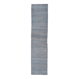 Vintage Turkish Flat-Weave Runner With Stripe Design 2'3 X 10'3 For Sale