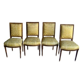 French Set of Four Fortuny Sèvres Design Louis XVI Dinning Chairs Circa 18 Hundreds For Sale