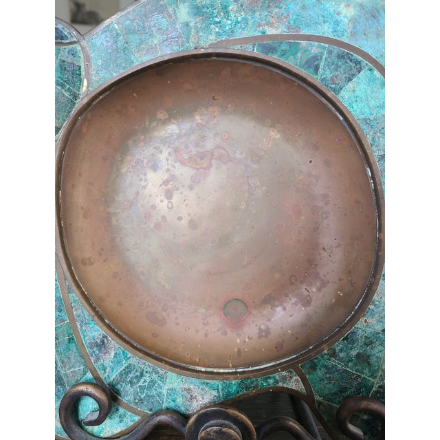 Metal Vintage Los Castillo Taxco Malachite Dove Tray For Sale - Image 7 of 11