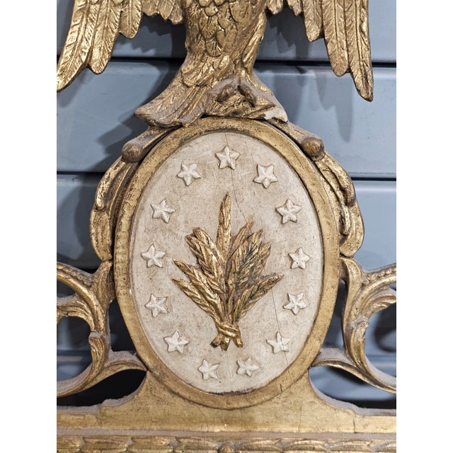 Late 20th Century Friedman Brothers Eagle Mirror Williamsburg Style Gold Gilt Frame For Sale - Image 13 of 16