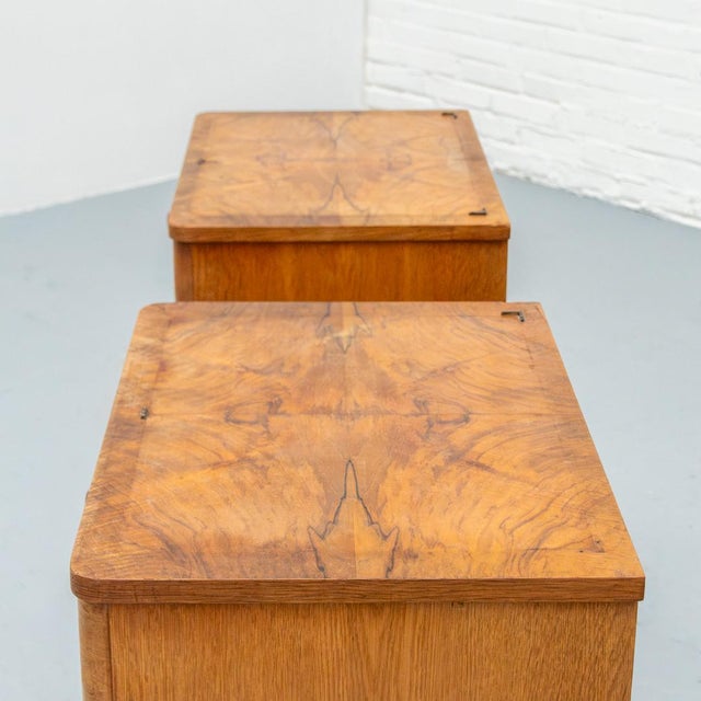 Dutch Art Deco Bedside Tables, 1920s, Set of 2 For Sale - Image 3 of 17
