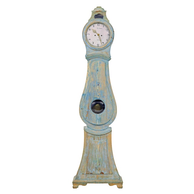 Mid 19th Century Swedish Pine Long Case Mora Clock, 1850s For Sale - Image 15 of 15