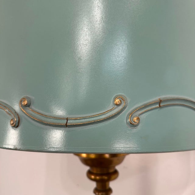Mid 20th Century Vintage Italian Style Table Lamp Carved Giltwood Hollywood Regency For Sale - Image 5 of 12