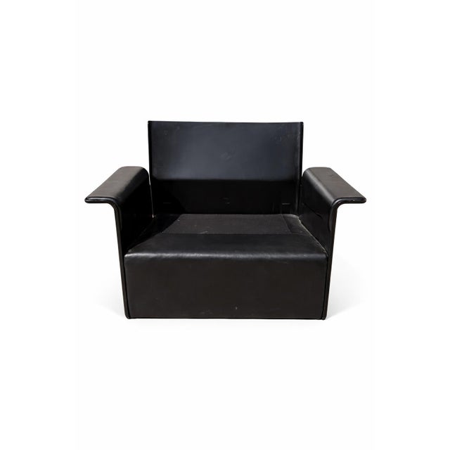 Dieter Rams Model 620 Armchair in Black Leather by Dieter Rams for Vitsoe, 1970s For Sale - Image 4 of 7