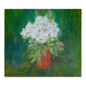 Hydrangea in Red Pot by Jean Hannon