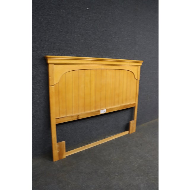 Classic Stanley Furniture maple panel headboard in a warm honey finish. Features a molded crown, arched panel design and...