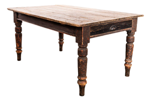 19th Century Classic Heavy Gauge End Drawer Kitchen Dining Table