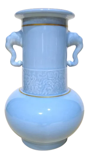 Early 20th Century Chinese Porcelain Elephant Head Handles Vase