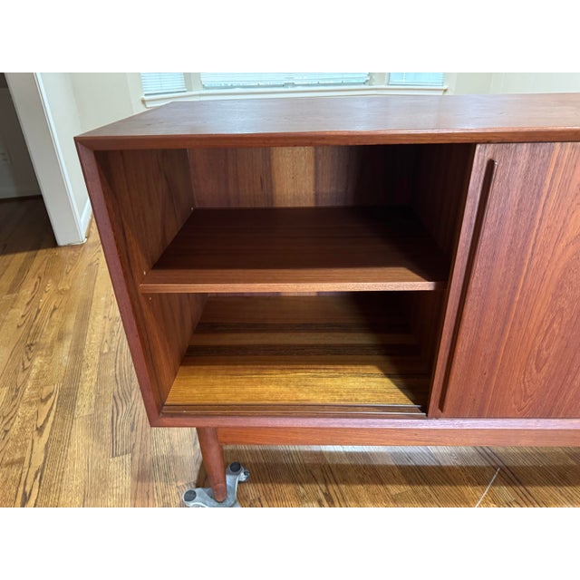 Brown 1960s h.p. Hansen’s Mobelindustri Danish Mid Century Modern Teak Credenza / Sideboard / Buffet or Tv Stand For Sale - Image 8 of 12