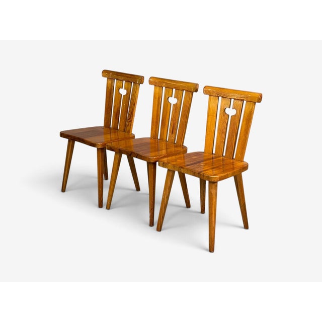 1970s Göran Malmvall, Six Dining Chairs, Pine, Sweden, 1970s For Sale - Image 5 of 10