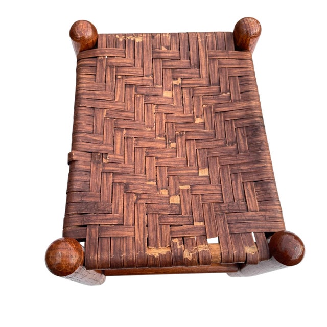 Primitive Shaker Splint Cane Footstool For Sale In Columbia, SC - Image 6 of 7