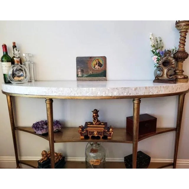 Vintage Mexican Religious Hand Painted Oil on Tin Panel Retablo Folk Art For Sale - Image 9 of 11