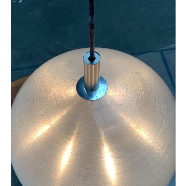 Gray Large Vintage Italian Acrylic Dome Pendant, 1970s For Sale - Image 8 of 18