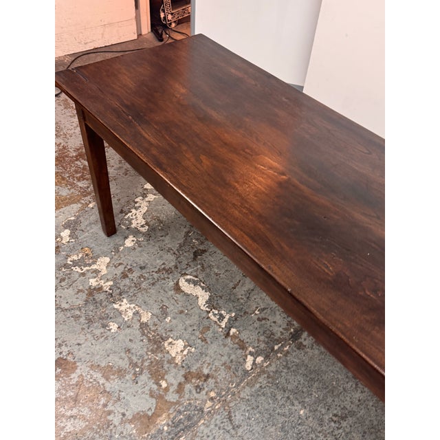 Rustic Wood Farmhouse Dining Table, Vintage For Sale - Image 10 of 12