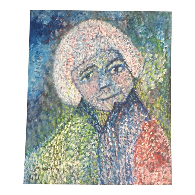 Original Impressionist Female Portrait Painting For Sale