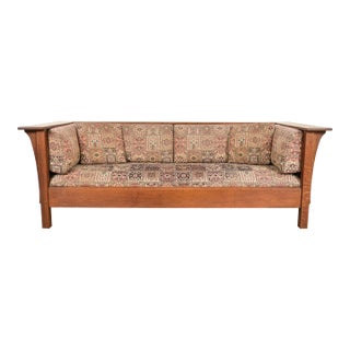 Stickley Mission Oak Arts and Crafts Settle Sofa For Sale
