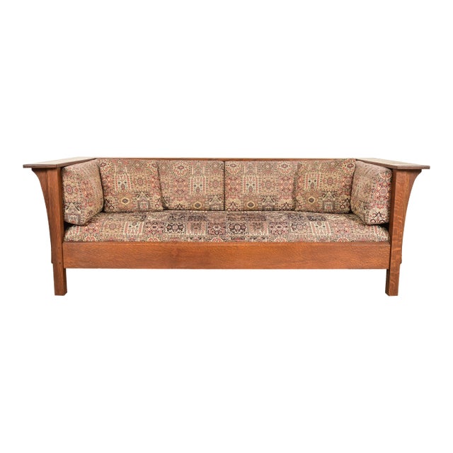 Stickley Mission Oak Arts and Crafts Settle Sofa For Sale