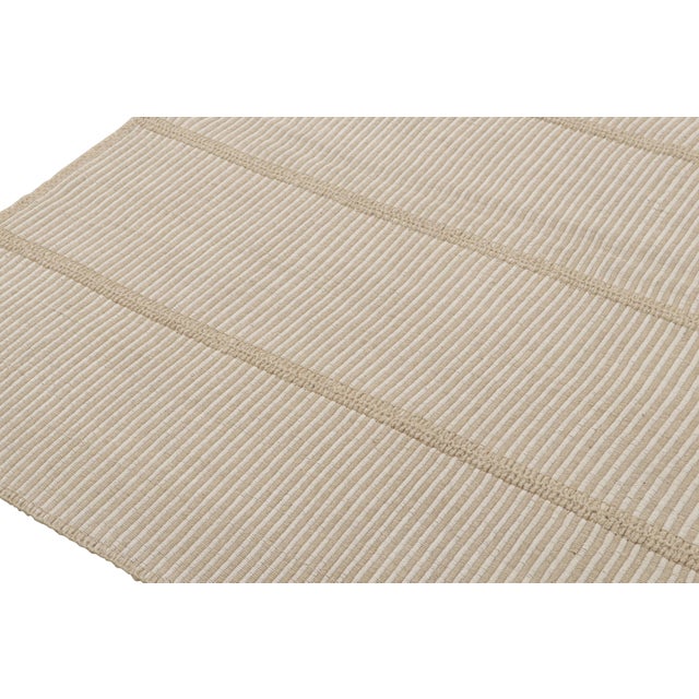 2010s Rug & Kilim’s Contemporary Kilim in Off-White and Beige Stripes For Sale - Image 5 of 7