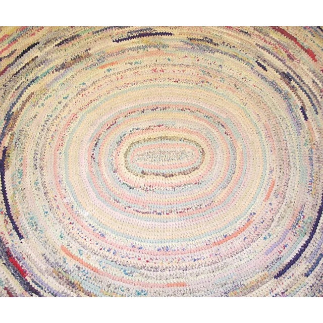 Folk Art Antique American Braided Rug For Sale - Image 3 of 4