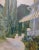 Impressionist Vintage Impressionist House and Trees Green Painting, Framed For Sale - Image 3 of 7