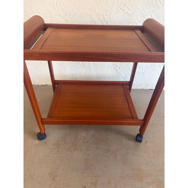 Vintage 1970s Danish Modern Teak Bar Cart For Sale - Image 4 of 10