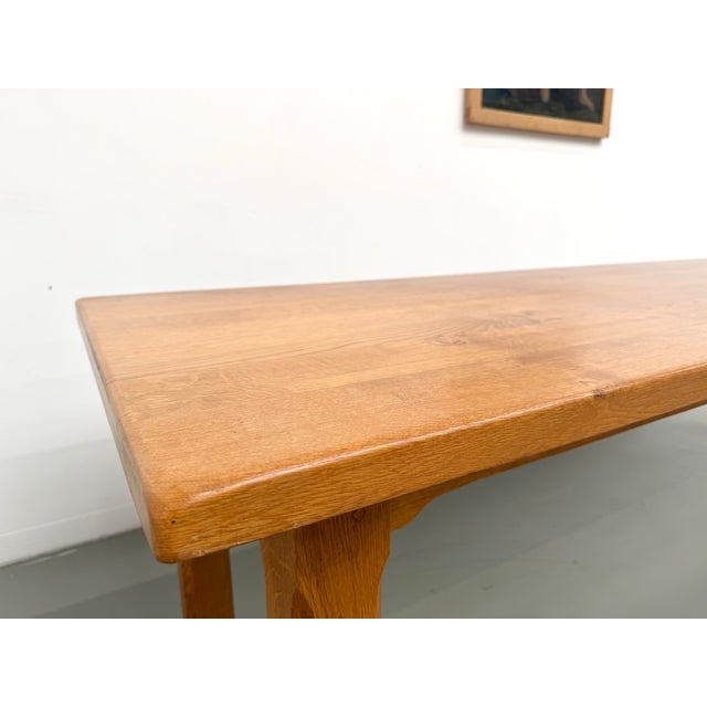 Large Brutalist Dining Table in Oak, 1970s For Sale - Image 4 of 18