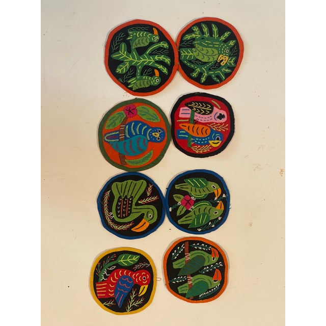 1950s Vintage Textile Art Birds Appliqués Folk Art Costa Rica For Sale - Image 5 of 5
