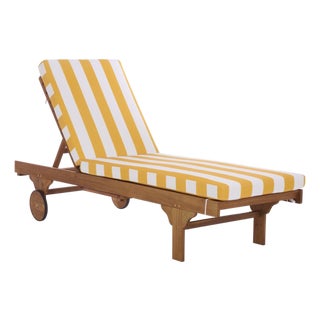 Newport Chaise Lounge, Yellow Stripe For Sale