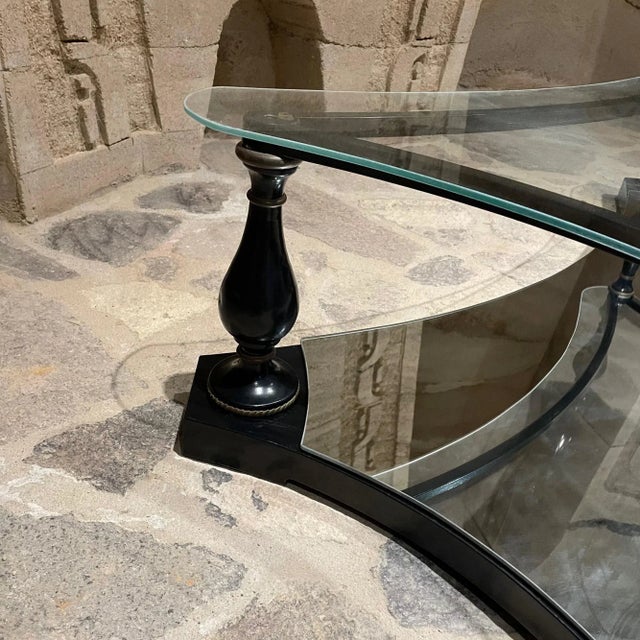 1960s Sculptural Coffee Table Glass Black Iron + Brass Arturo Pani For Sale - Image 10 of 11