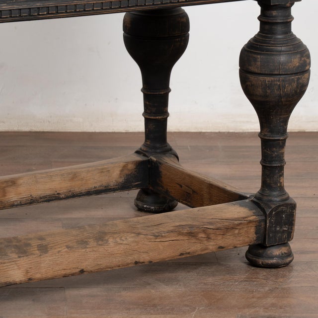 19th Century Swedish Stone Top Baroque Black Table For Sale - Image 10 of 12